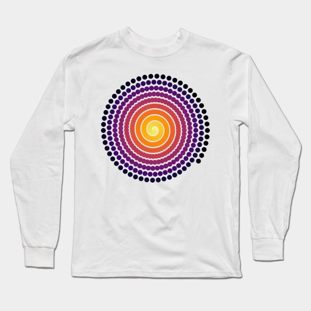 Single Spiral Inferno Galaxy | Dark Volcano Yellow Red Black Long Sleeve T-Shirt by aRtVerse